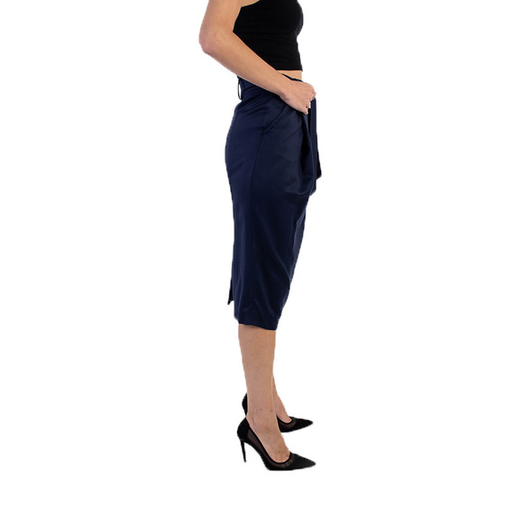 ALBINO NAVY MIDI SKIRT | WOMENS SIZE 30 - Picture 3 of 5